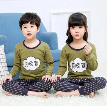 GREEN AND BLACK NO ! PRINTED KIDS WEAR