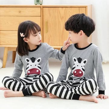 GREY ZEBRA PRINT KIDS WEAR