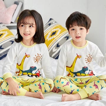 WHITE DINOSAURS PRINTED KIDS WEAR