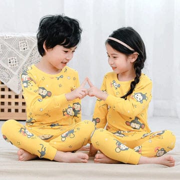 YELLOW MONKEY PRINTED KIDS WEAR