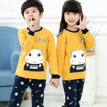 YELLOW LOVE PRINTED KIDS WEAR