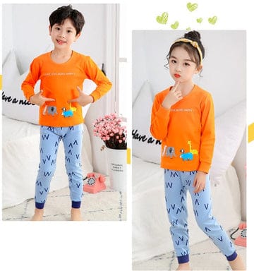 ORANGE MORE LOVE MORE HAPPY PRINTED KIDS WEAR