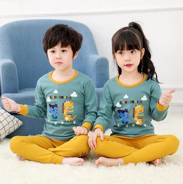 MUSTARD DINO PRINTED KIDS WEAR