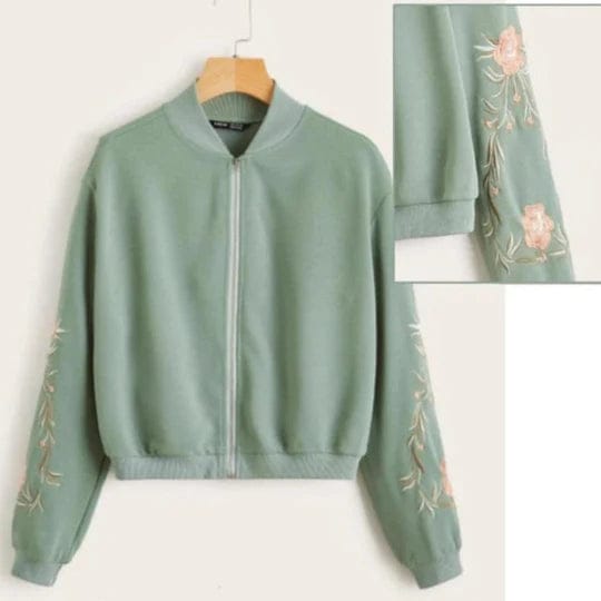 PISTACHIO EMBROIDERED JACKET FOR WOMEN