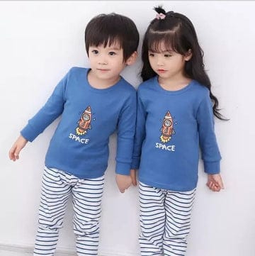 NEW BLUE SPACE PRINTED KIDS WEAR