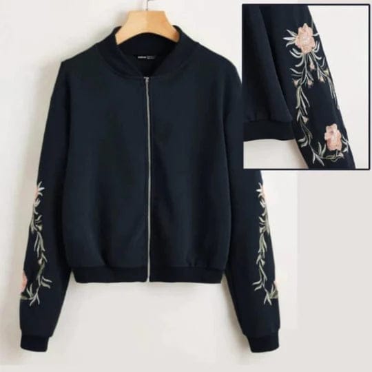 NAVY BLUE EMBROIDERED JACKET FOR WOMEN