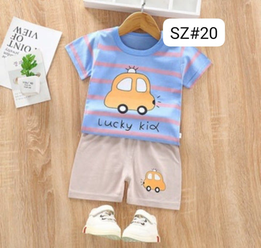 Lucky Car Print KIds Short Wear