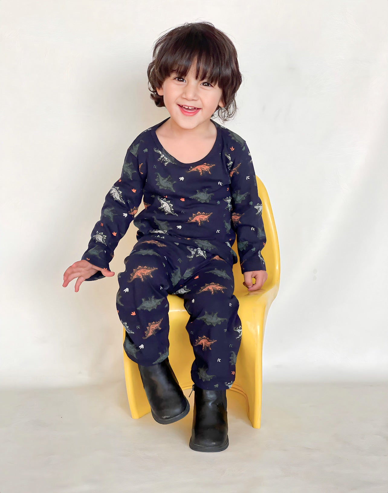 BABY/BOY NAVY BLUE DINO PRINTED STYLE KIDS WEAR - #3008