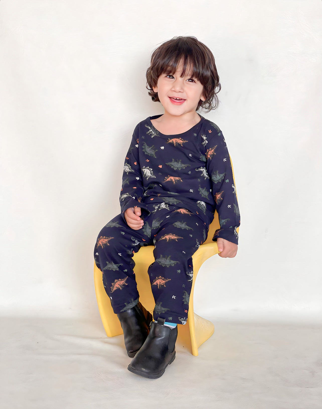 BABY/BOY NAVY BLUE DINO PRINTED STYLE KIDS WEAR - #3008