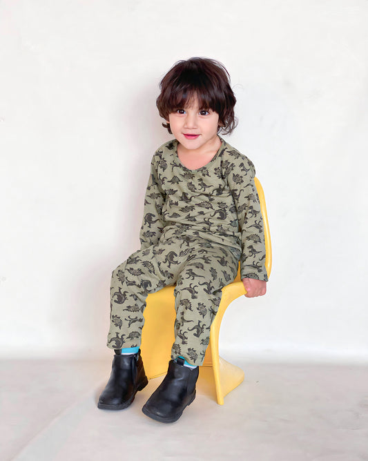 BABY/BOY DINO STYLE PRINTED KIDS WEAR - #3006