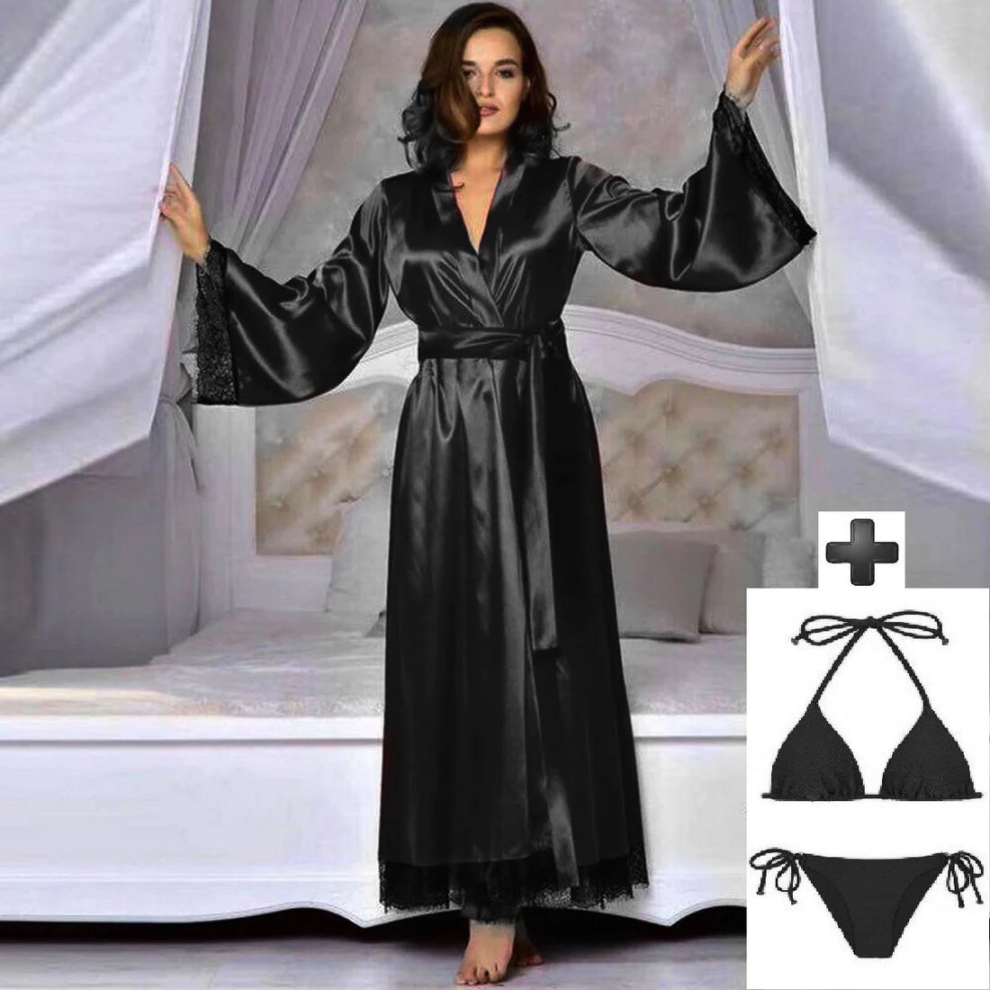 Style Heaven 3 Piece Nightwear Gown+Bra+Panty