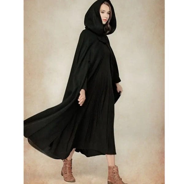 Style Heaven Women Stylish Long Cape Cloak Hooded Coat