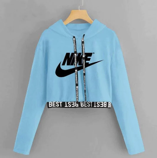 BLUE NIKE CROP TOP PULLOVER