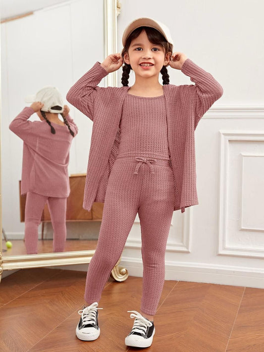 BABY GIRL THREE PIECE KIDS CASUAL WEAR - PINK