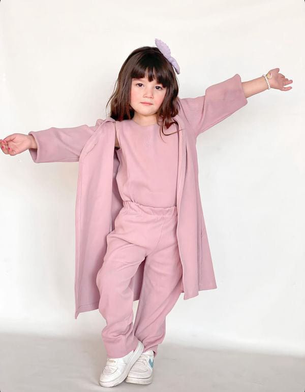 BABY GIRL THREE PIECE CASUAL WEAR - PINK