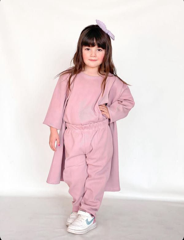 BABY GIRL THREE PIECE CASUAL WEAR - PINK