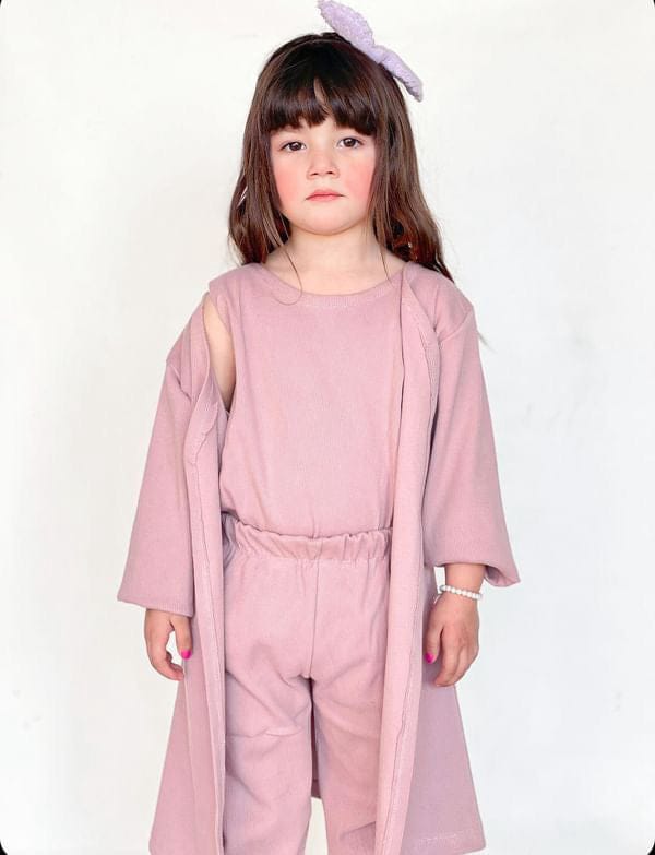 BABY GIRL THREE PIECE CASUAL WEAR - PINK