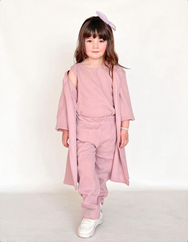 BABY GIRL THREE PIECE CASUAL WEAR - PINK