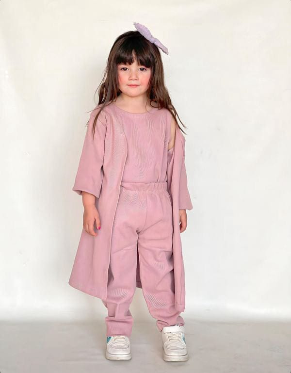 BABY GIRL THREE PIECE CASUAL WEAR - PINK