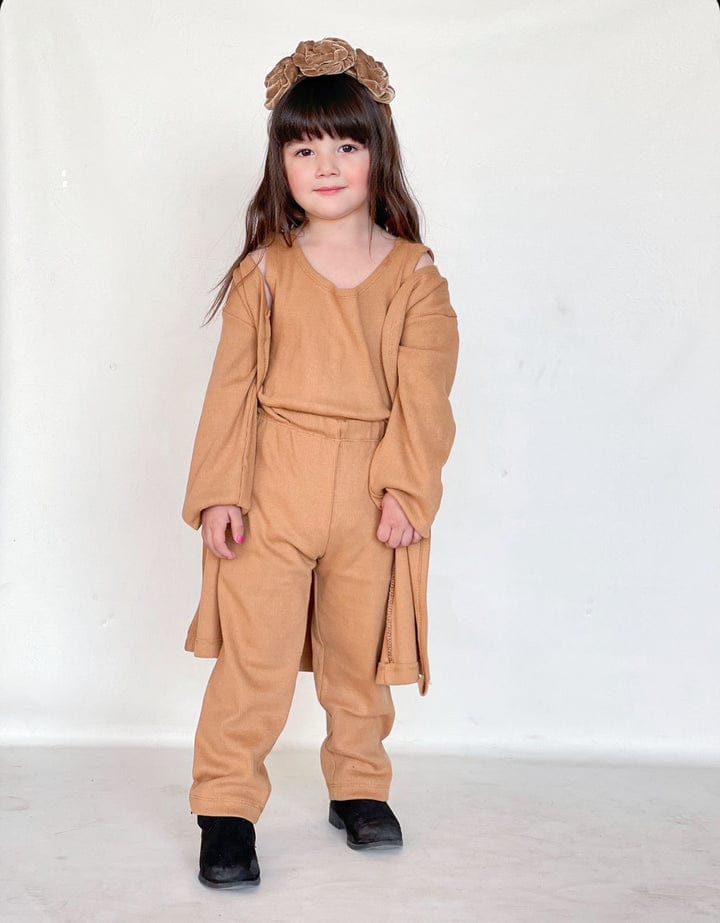 BABY GIRL THREE PIECE CASUAL WEAR - BROWN