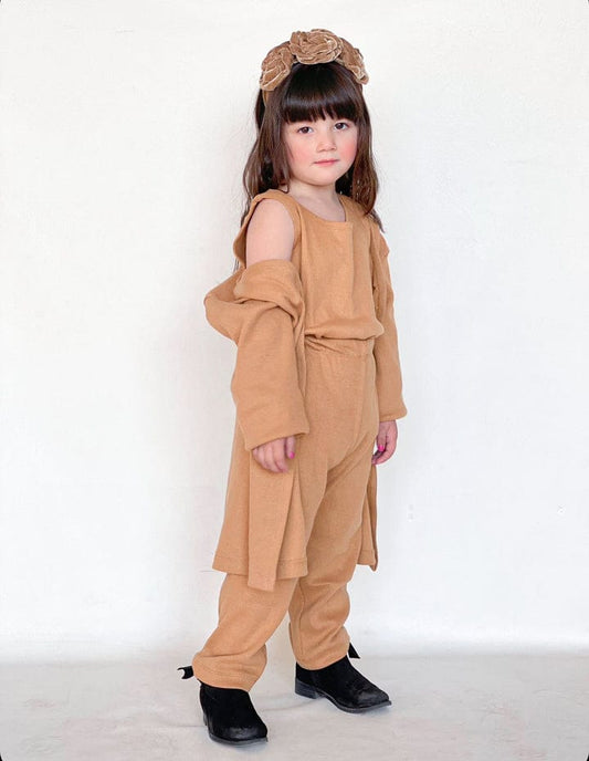 BABY GIRL THREE PIECE CASUAL WEAR - BROWN