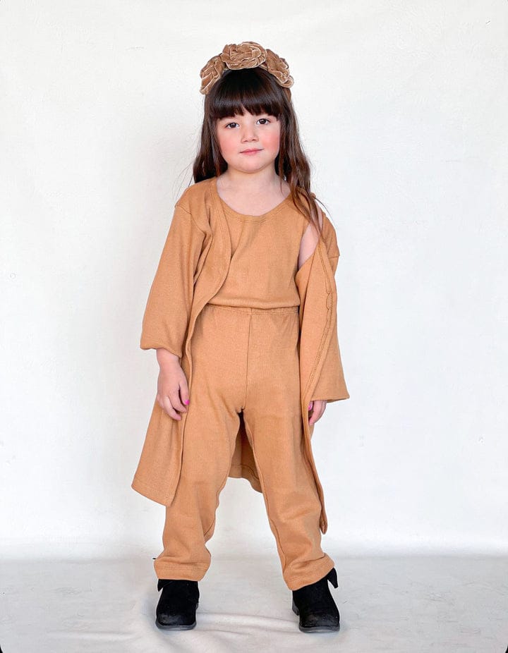 BABY GIRL THREE PIECE CASUAL WEAR - BROWN