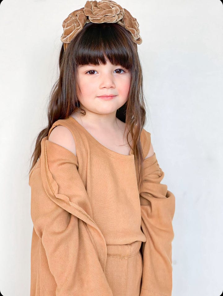 BABY GIRL THREE PIECE CASUAL WEAR - BROWN