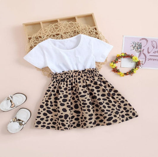 BABY GIRL CHEETAH STYLE PRINTED DRESS - #110