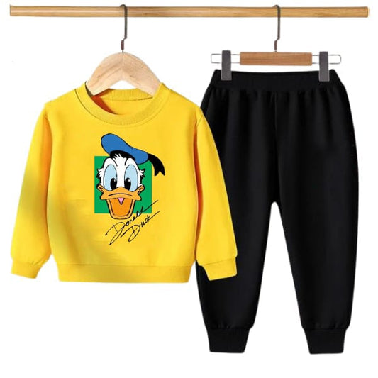 YELLOW DONALD DUCK PRINTED KIDS SWEAT SUIT