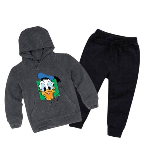 CHARCOAL DONALD DUCK PRINTED KIDS HOODIE SET