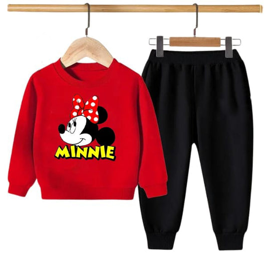 RED MINNIE PRINTED KIDS SWEAT SUIT