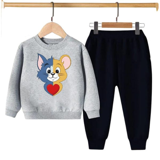 GREY TOM & JERRY PRINTED KIDS SWEAT SUIT