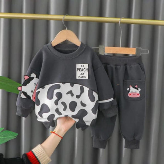 GRAY COW KIDS WINTER PANEL TRACKSUIT