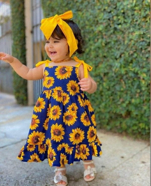 G10- Sunflower Shade Kids Trendy Frock Style