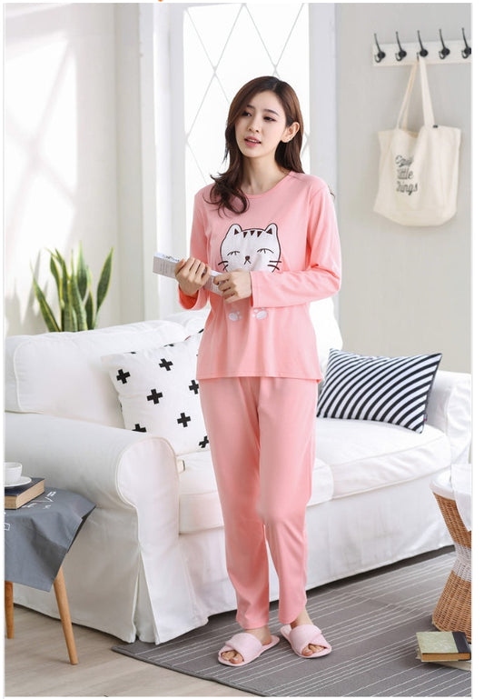 Pink Happy Cat Night Suit