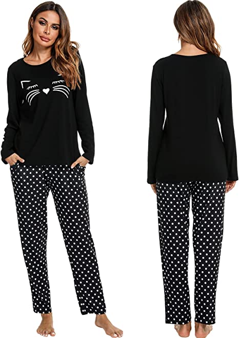 Cat Mooch Printed Woman Pajama Set